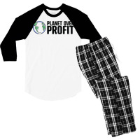 Womens Planet Over Profit   Climate Change & Globa Men's 3/4 Sleeve Pajama Set | Artistshot