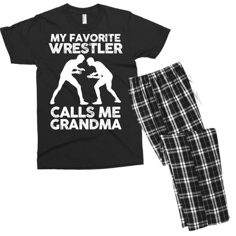 My Favorite Wrestler Calls Me Grandma Pullover Hoo Men's T-shirt Pajama Set | Artistshot