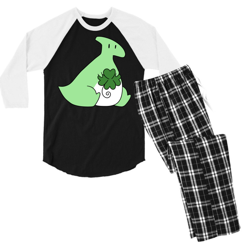 Lucky Green Hadrosaurus Men's 3/4 Sleeve Pajama Set | Artistshot