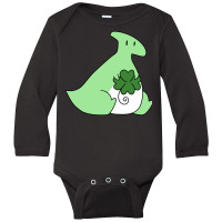 Lucky Green Hadrosaurus Long Sleeve Baby Bodysuit | Artistshot