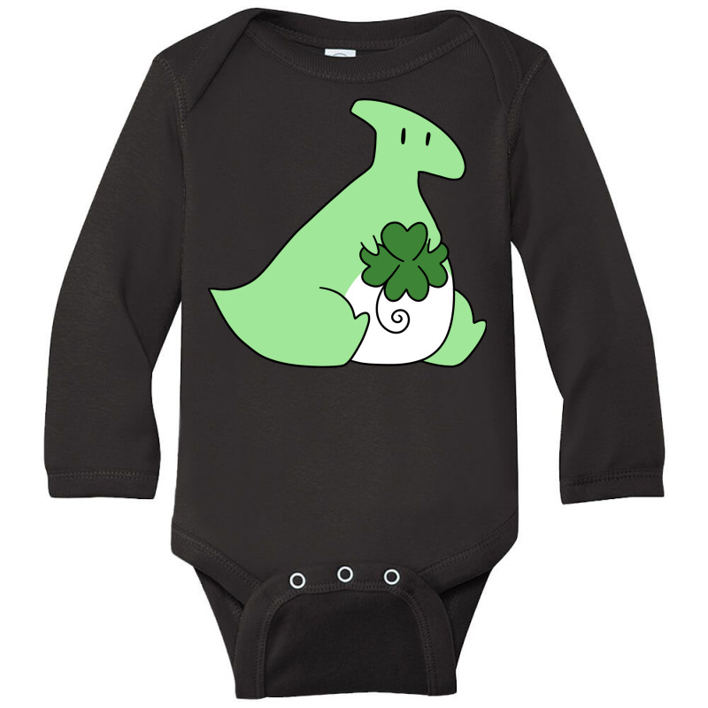 Lucky Green Hadrosaurus Long Sleeve Baby Bodysuit | Artistshot