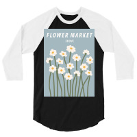 Flower Market Poster 3/4 Sleeve Shirt | Artistshot