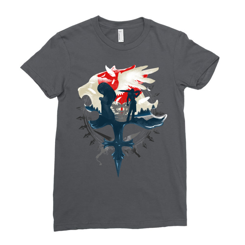 Final Fantasy Viii   Gunblades And Angels Ladies Fitted T-Shirt by swaacepawira5 | Artistshot