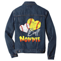 Funny Ball Nonnie Softball Baseball Gifts T Shirt Men Denim Jacket | Artistshot