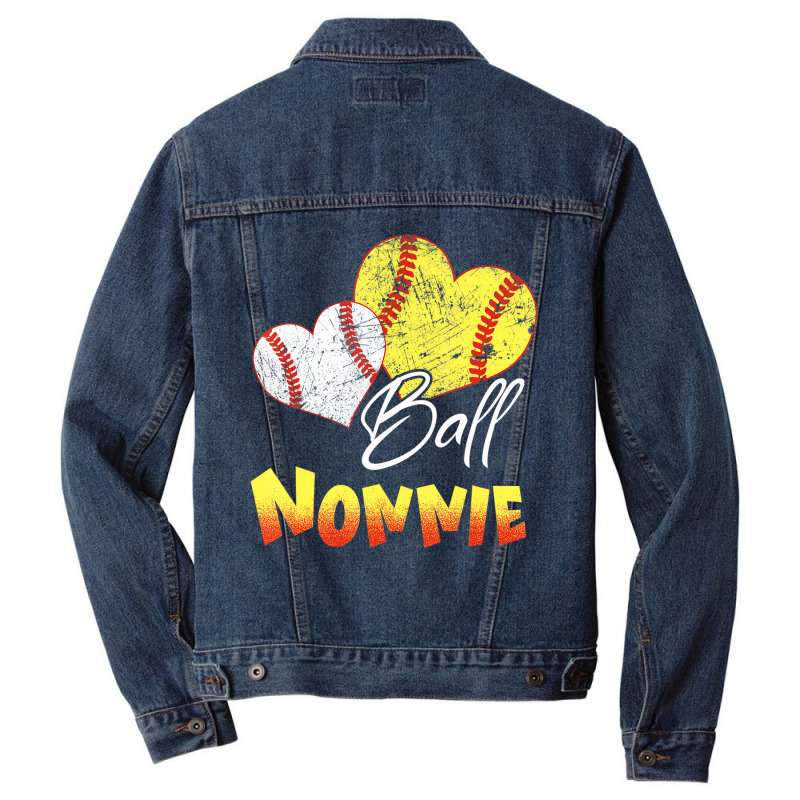 Funny Ball Nonnie Softball Baseball Gifts T Shirt Men Denim Jacket | Artistshot