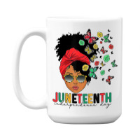 Juneteenth Is My Independence Day Black Queen And 15 Oz Coffee Mug | Artistshot