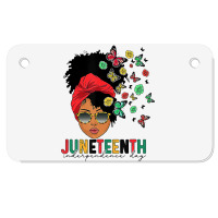 Juneteenth Is My Independence Day Black Queen And Motorcycle License Plate | Artistshot