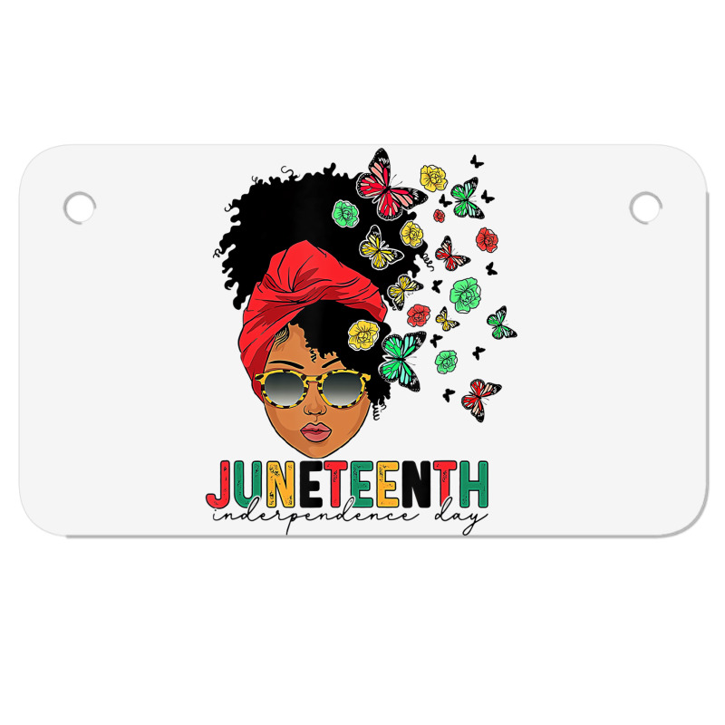 Juneteenth Is My Independence Day Black Queen And Motorcycle License Plate | Artistshot