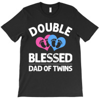 Funny New Dad Of Twins Gift For Men Father Announc T-shirt | Artistshot