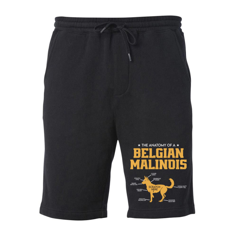 The Anatomy Of A Belgian Malinois For Dog Lover Pu Fleece Short | Artistshot