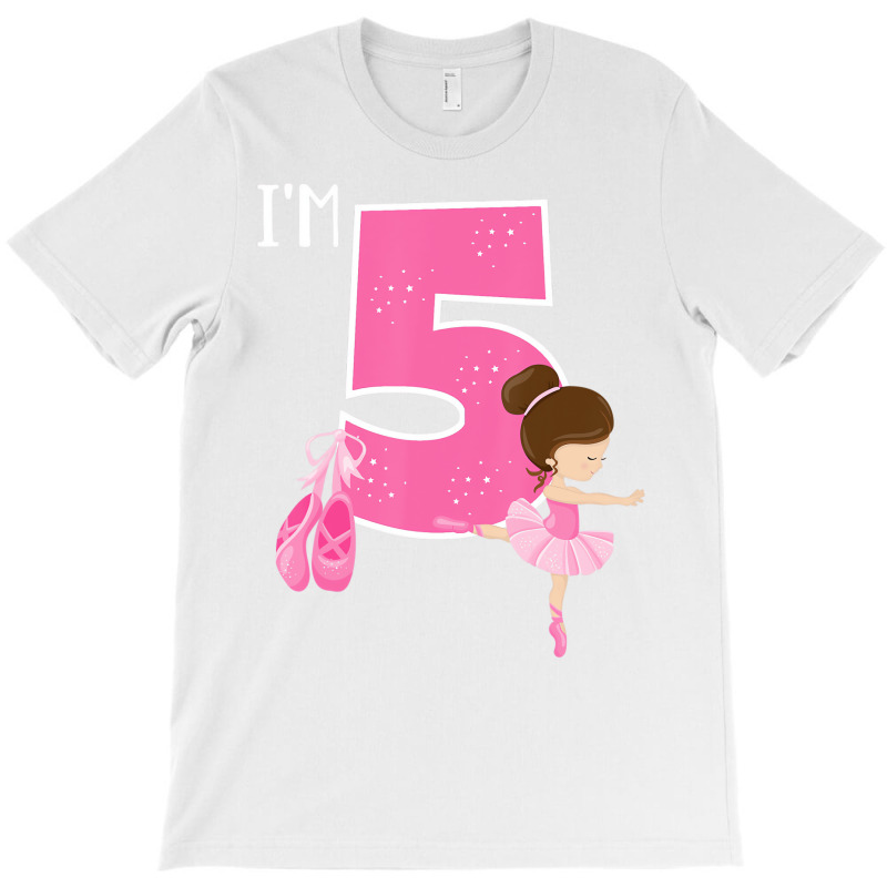 Girl's 5 Year Old Ballerina 5th Birthday Party Bal T-shirt | Artistshot