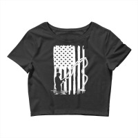 Fly Fishing Vintage America Flag Art Crop Top | Artistshot