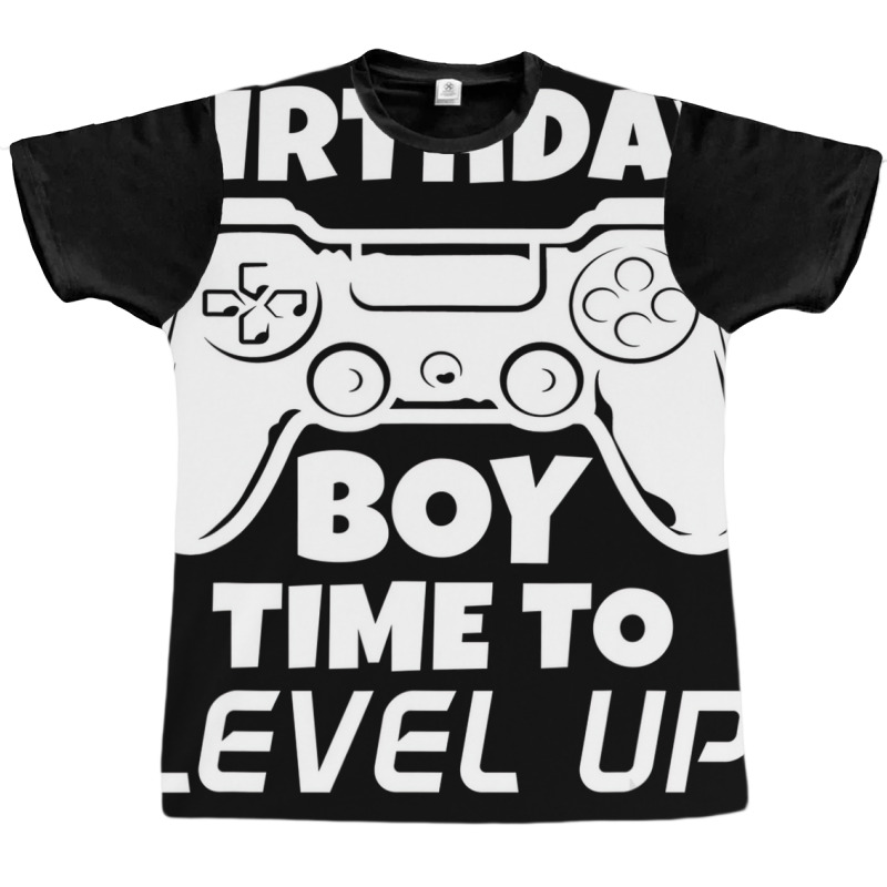 Gamer Gift Idea Birthday Boy Time To Level Up Vide Graphic T-shirt | Artistshot