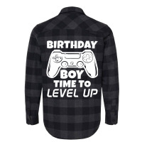 Gamer Gift Idea Birthday Boy Time To Level Up Vide Flannel Shirt | Artistshot