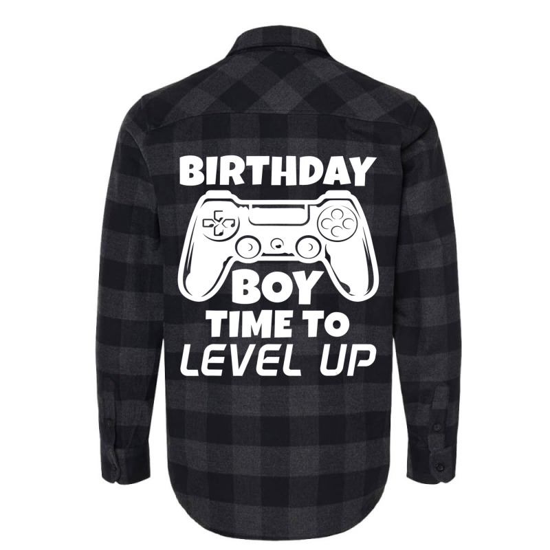 Gamer Gift Idea Birthday Boy Time To Level Up Vide Flannel Shirt | Artistshot