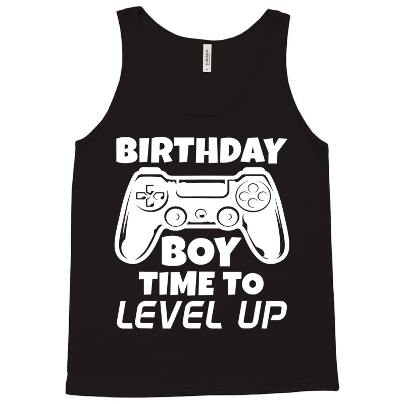 Gamer Gift Idea Birthday Boy Time To Level Up Vide Tank Top | Artistshot