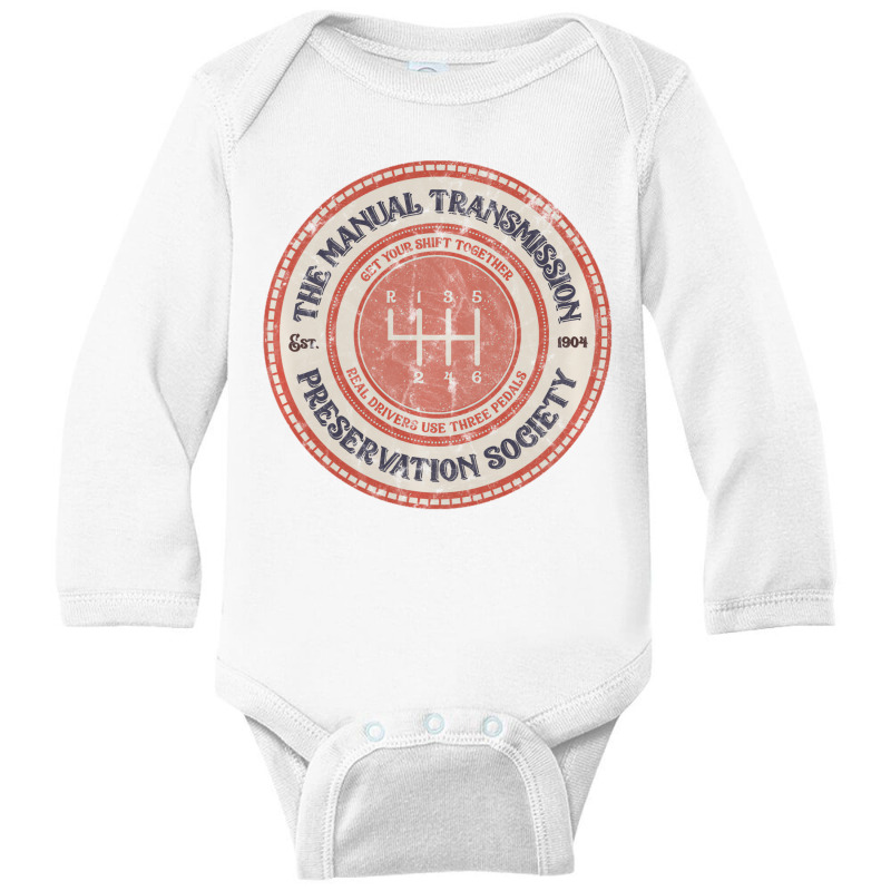 The Manual Transmission Preservation Society Est 1 Long Sleeve Baby Bodysuit by muhnximis | Artistshot