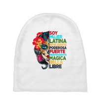 Womens Soy Mujer Latina Tee Poderosa Magica Bella Baby Beanies | Artistshot