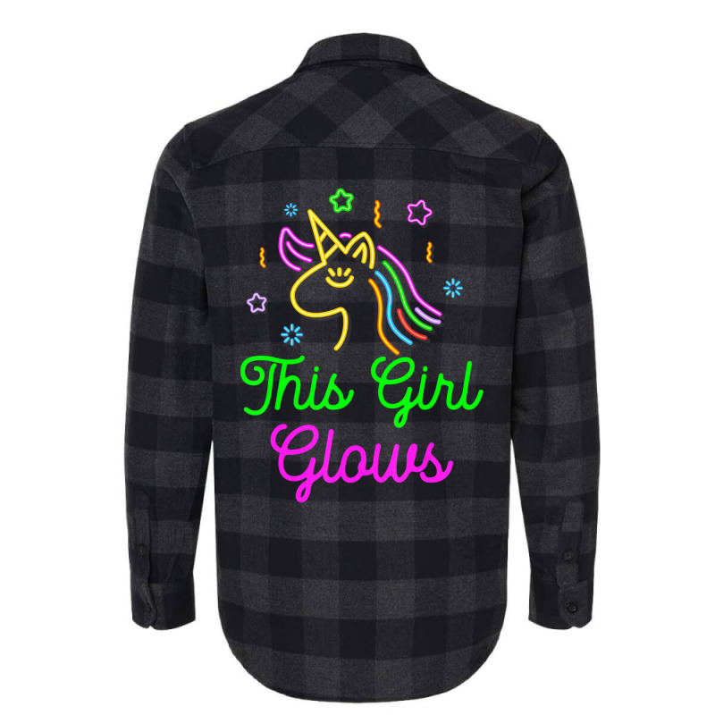 This Girl Glows Retro 80s Birthday Party Eighties Flannel Shirt | Artistshot