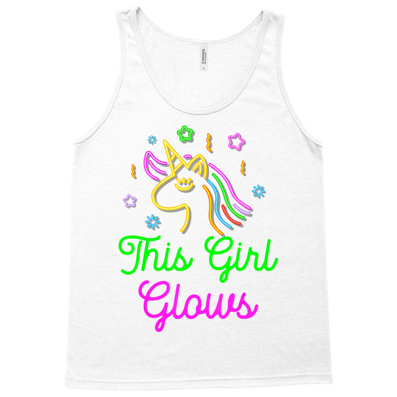 This Girl Glows Retro 80s Birthday Party Eighties Tank Top | Artistshot