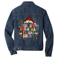 This Is My Christmas Retro Funny Santa Xmas Men Wo Men Denim Jacket | Artistshot