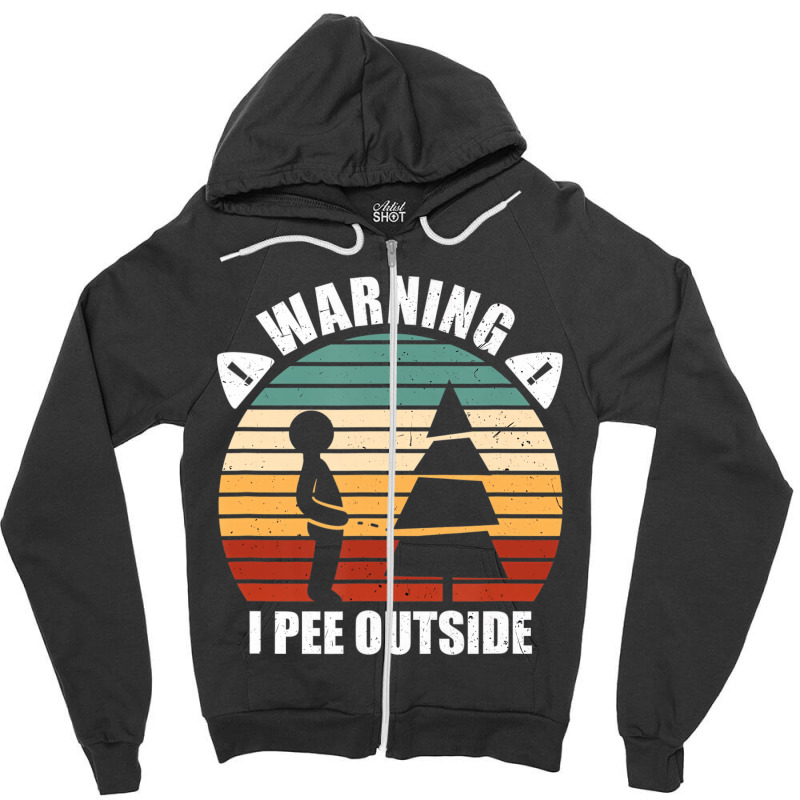 Mens Warning I Pee Outside Funny Camper Camping Hi Zipper Hoodie | Artistshot