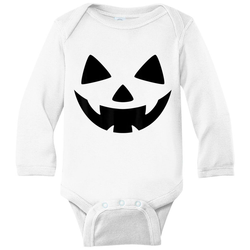 Men's Women's Pumpkin Monster Face Halloween Costu Long Sleeve Baby Bodysuit | Artistshot