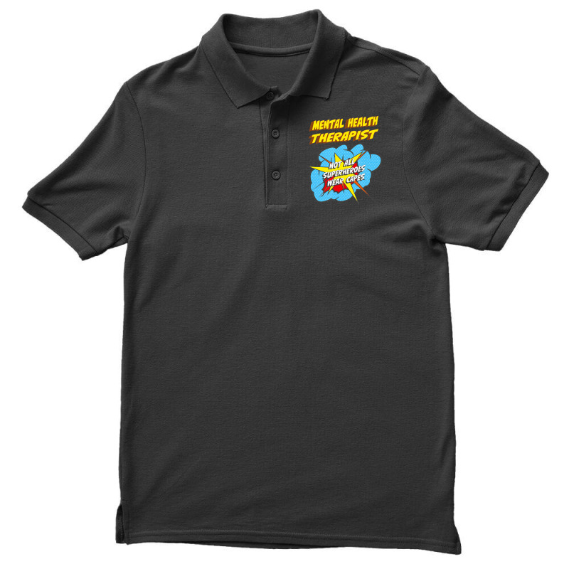 Mental Health Therapist Funny Superhero Job T Shir Men's Polo Shirt | Artistshot