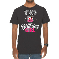 Tio Of The Birthday For Girl Cow Farm Birthday T S Vintage T-shirt | Artistshot