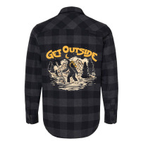 Get Outside! Hiking Sasquatch & Mountains Outdoor Flannel Shirt | Artistshot