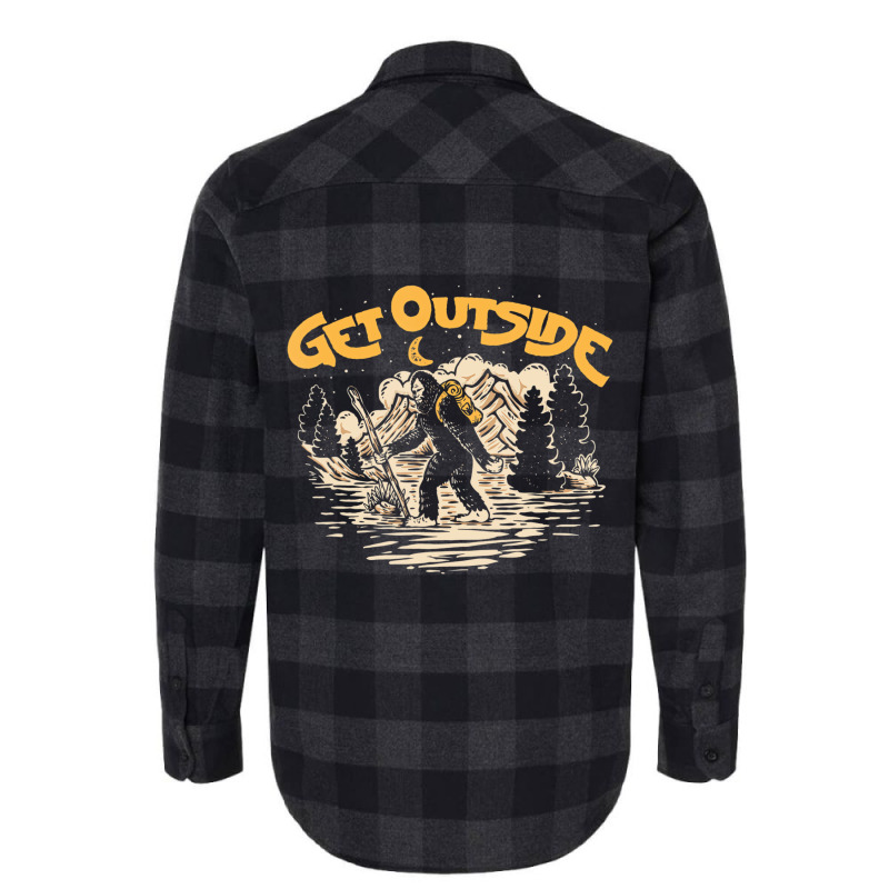 Get Outside! Hiking Sasquatch & Mountains Outdoor Flannel Shirt | Artistshot