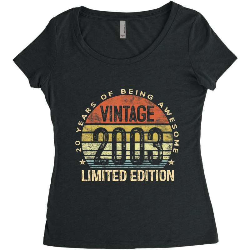 Vintage 2003 Limited Edition 20 Year Old Gifts 20t Women's Triblend Scoop T-shirt by catricegar | Artistshot