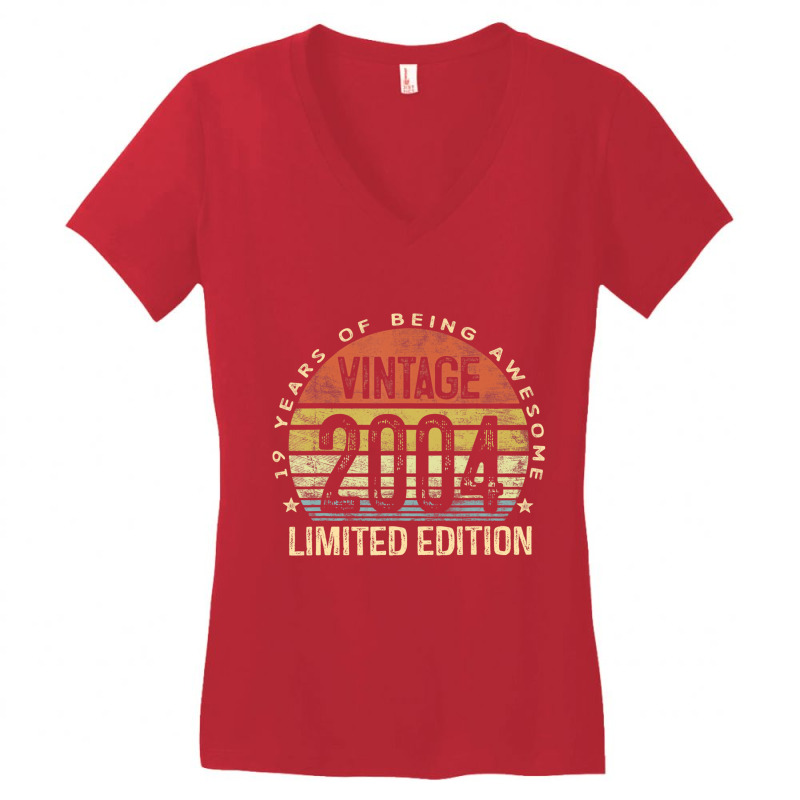 Vintage 2004 Limited Edition 19 Year Old Gifts 19t Women's V-Neck T-Shirt by catricegar | Artistshot