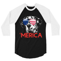 Merica Dalmatian American Flag 4th Of July T Shirt 3/4 Sleeve Shirt | Artistshot