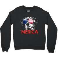 Merica Dalmatian American Flag 4th Of July T Shirt Crewneck Sweatshirt | Artistshot