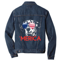 Merica Dalmatian American Flag 4th Of July T Shirt Men Denim Jacket | Artistshot