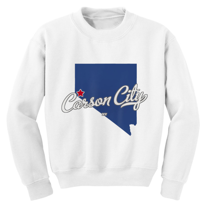 Carson City Nevada Nv Map T Shirt Youth Sweatshirt | Artistshot