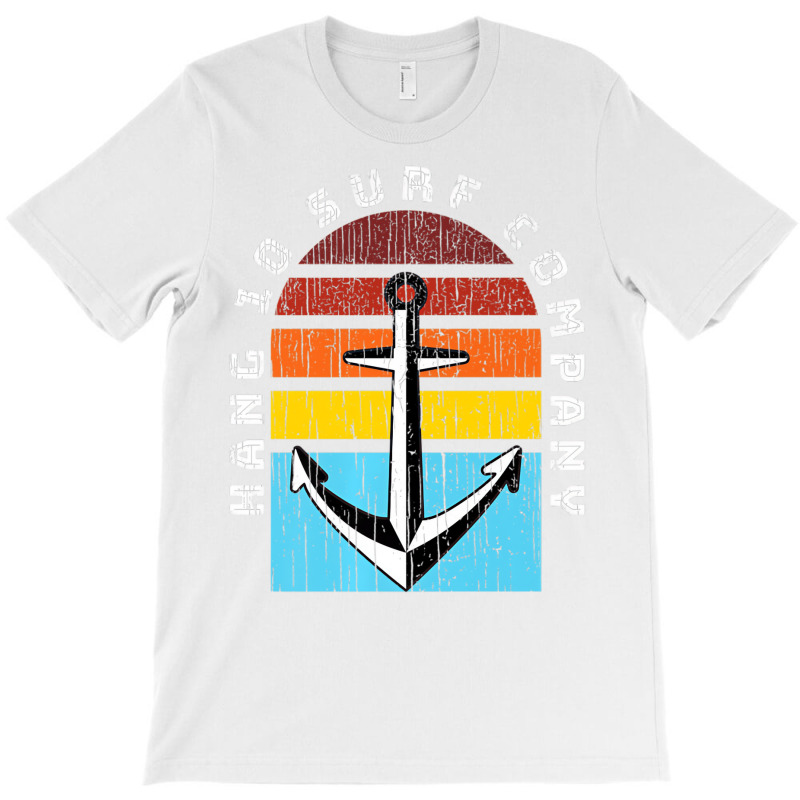 Hang 10 Surf Company Retro Anchor Sunset Distresse T-shirt | Artistshot