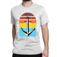 Hang 10 Surf Company Retro Anchor Sunset Distresse Classic T-shirt | Artistshot