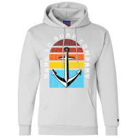 Hang 10 Surf Company Retro Anchor Sunset Distresse Champion Hoodie | Artistshot