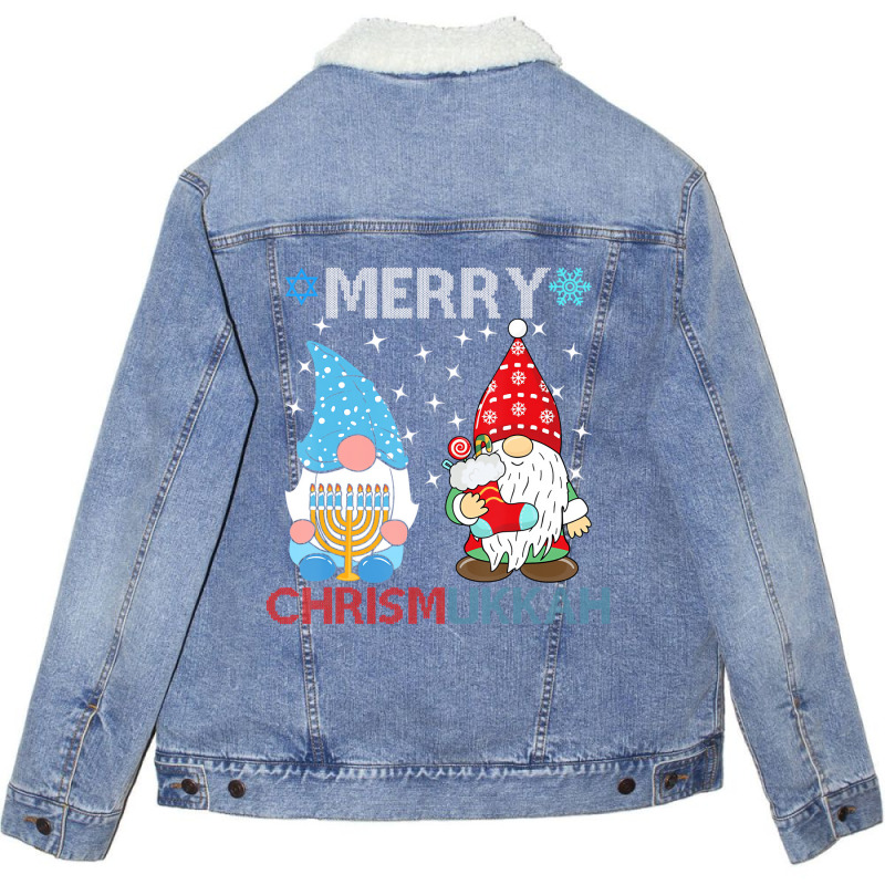 Merry Chrismukkah Funny Gnomes T Shirt Unisex Sherpa-lined Denim Jacket | Artistshot