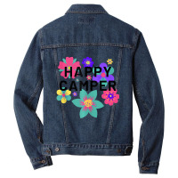 Happy Camper Floral Layering Flowers Camping Tee F Men Denim Jacket | Artistshot