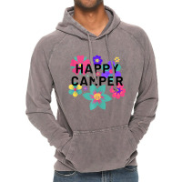 Happy Camper Floral Layering Flowers Camping Tee F Vintage Hoodie | Artistshot