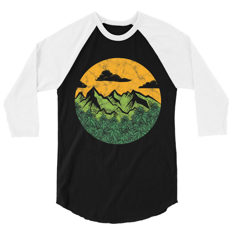 Cannabis Grow Outdoors Graphic Marijuana Farm T Sh 3/4 Sleeve Shirt | Artistshot