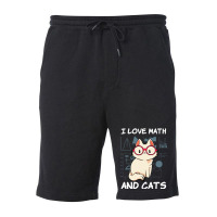 I Love Math And Cats Mathematics Cat Lover Numbers Fleece Short | Artistshot