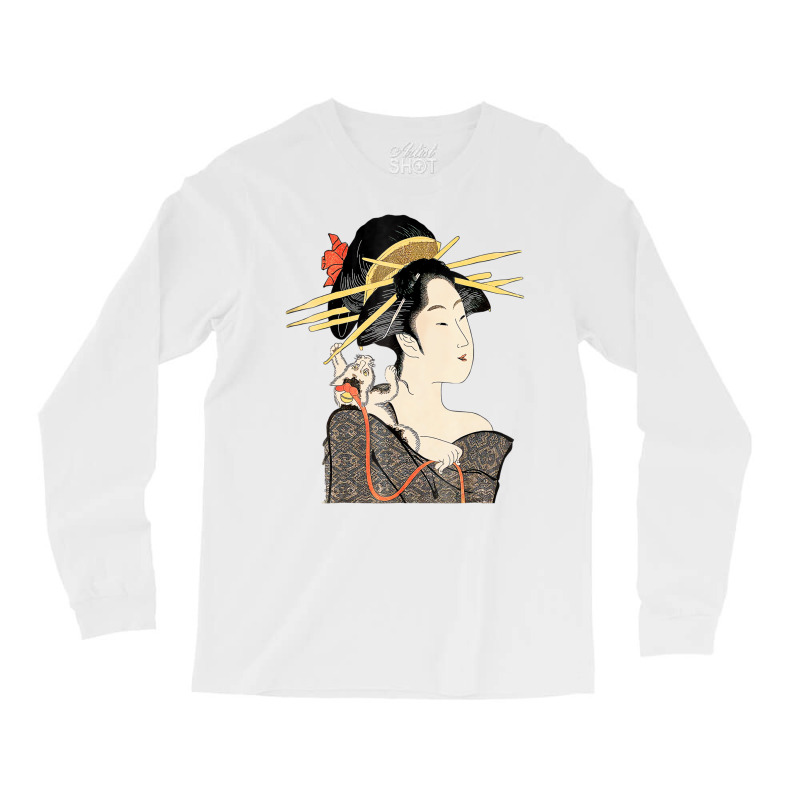 T Shirt, Edo Period Japan, Geisha Portrait With Ca Long Sleeve Shirts | Artistshot