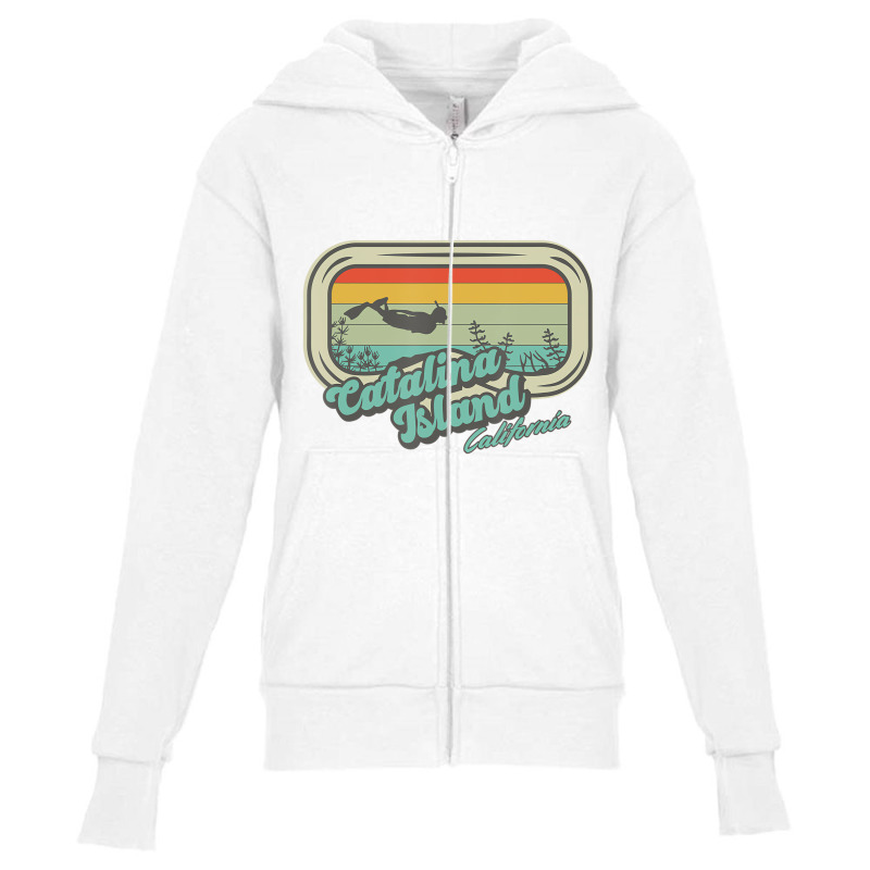 Catalina Island California Retro Snorkeling And Di Youth Zipper Hoodie by chomibe | Artistshot