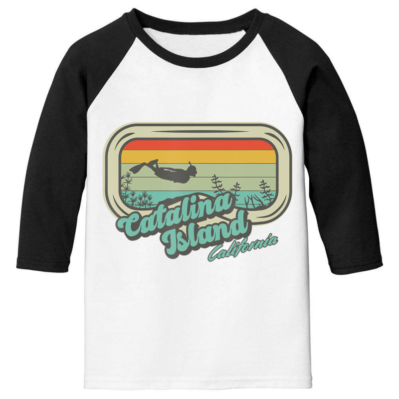 Catalina Island California Retro Snorkeling And Di Youth 3/4 Sleeve by chomibe | Artistshot