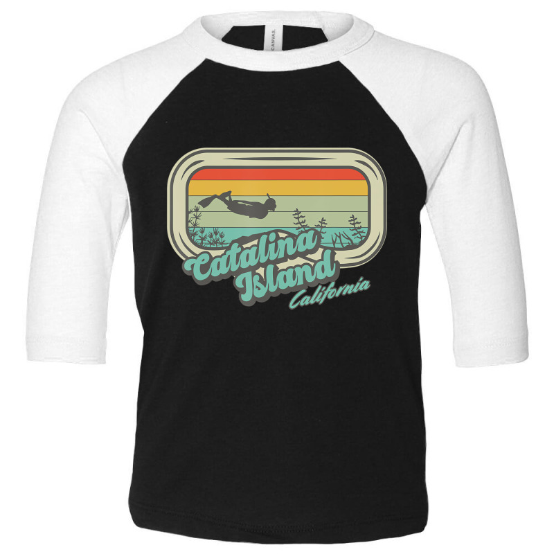 Catalina Island California Retro Snorkeling And Di Toddler 3/4 Sleeve Tee by chomibe | Artistshot