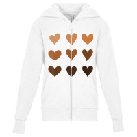 Melanin Skin Tone Hearts Be Kind Black History Mon Youth Zipper Hoodie | Artistshot